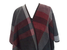 Load image into Gallery viewer, Pre-owned IKE BEHAR Soft Plaid Poncho Throw Wrap one size