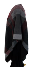 Load image into Gallery viewer, Pre-owned IKE BEHAR Soft Plaid Poncho Throw Wrap one size