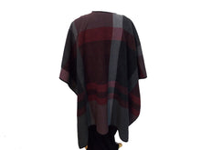 Load image into Gallery viewer, Pre-owned IKE BEHAR Soft Plaid Poncho Throw Wrap one size
