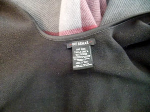 Pre-owned IKE BEHAR Soft Plaid Poncho Throw Wrap one size