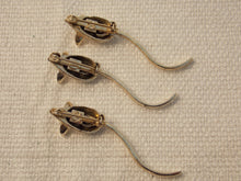 Load image into Gallery viewer, Vintage Rhinestone eyes 3 MICE Pins Moveable Tails goldtone