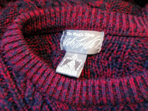 Vintage Lord & Taylor Wool Mens Sweater Cable Knit Medium