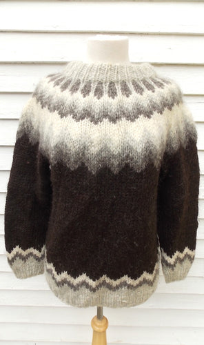 Vintage Hilda  Wool Nordic Sweater M Pullover brown