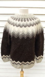 Vintage Hilda  Wool Nordic Sweater M Pullover brown