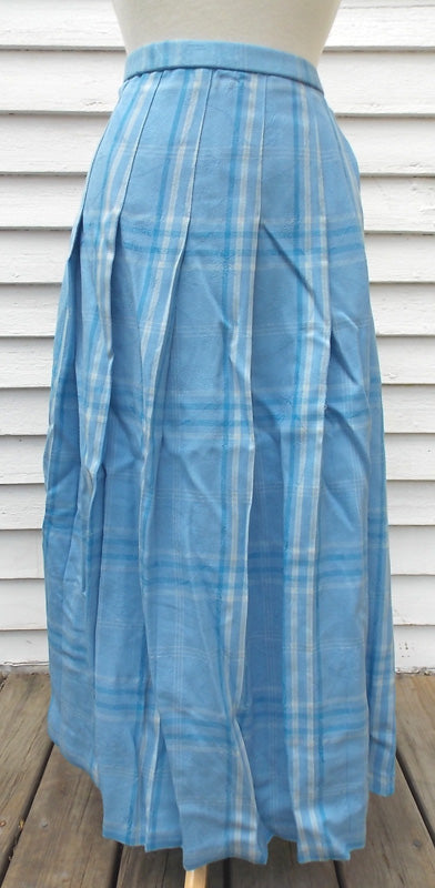 Pendleton Blue Plaid Wool Skirt Size 16 Pre-owned