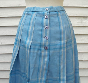 Pendleton Blue Plaid Wool Skirt Size 16 Pre-owned