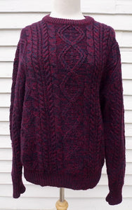 Vintage Lord & Taylor Wool Mens Sweater Cable Knit Medium