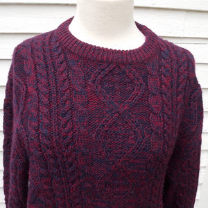 Vintage Lord & Taylor Wool Mens Sweater Cable Knit Medium