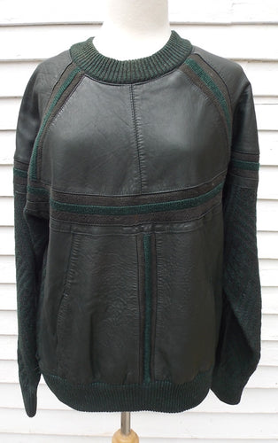 SAXONY Leather Mens Vintage Sweater S Green