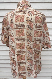Vintage 80's Wards Classic Cars Mens Shirt XL