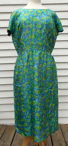 Vintage Fifth Ave Roses 60's Dress  14 16 Peck and Peck