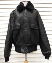 Load image into Gallery viewer, Vintage Excelled Leather Flight Jacket Black Bomber Biker  L- ON SALE!