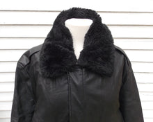 Load image into Gallery viewer, Vintage Excelled Leather Flight Jacket Black Bomber Biker  L- ON SALE!