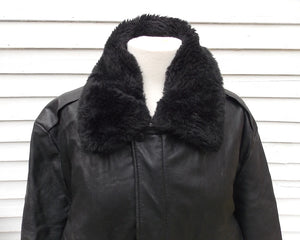 Vintage Excelled Leather Flight Jacket Black Bomber Biker  L- ON SALE!