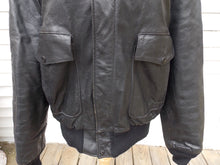 Load image into Gallery viewer, Vintage Excelled Leather Flight Jacket Black Bomber Biker  L- ON SALE!