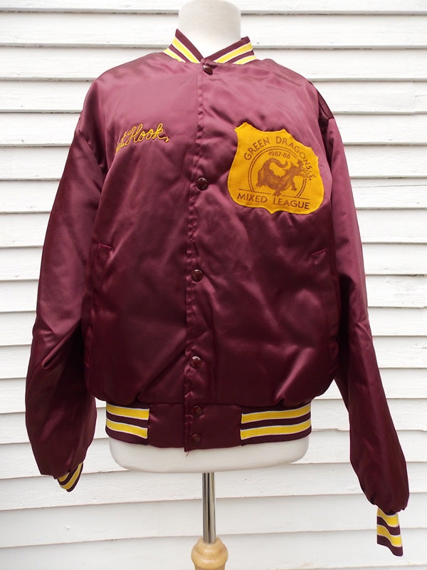Vintage Swingster Green Dragon  Bomber Jacket L snap front