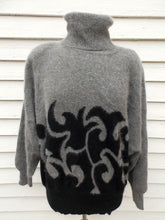 Load image into Gallery viewer, NWT Vintage 80&#39;s Angora Sweater Fuzzy Op Art Abstract  L