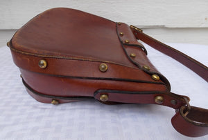 Vintage John Romain Western Boho Purse Horseshoe Clasp Brown