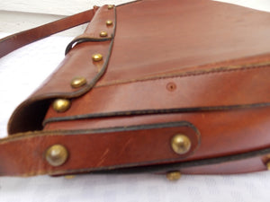 Vintage John Romain Western Boho Purse Horseshoe Clasp Brown