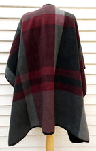 Load image into Gallery viewer, Pre-owned IKE BEHAR Soft Plaid Poncho Throw Wrap one size