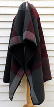 Load image into Gallery viewer, Pre-owned IKE BEHAR Soft Plaid Poncho Throw Wrap one size