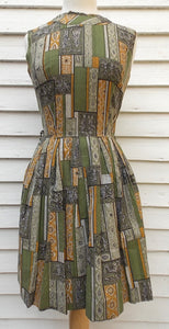 Vintage 50's 60's Day Dress Shirt Dress Woman's Gents Ladies Print XS S Pre-owned