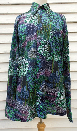 Vintage Narratifs Nylon Disco Shirt M L Men's shirt TREES Disco