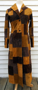 Vintage Wilsons Leather Patchwork Coat Boho Hippie XS