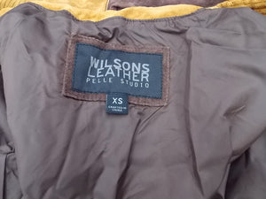 Vintage Wilsons Leather Patchwork Coat Boho Hippie XS