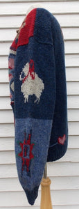 Vintage WOOLRICH  Sweater Hearts Bunnies Flowers M L