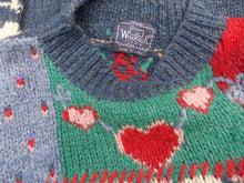 Load image into Gallery viewer, Vintage WOOLRICH  Sweater Hearts Bunnies Flowers M L