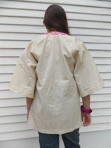 Vintage Jobea Embroidered Mexican Top Blouse Boho 38 Hand Embroidered