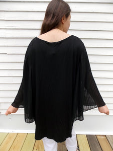 Cable & Gauge Woman Black Top Blouse 3X Flare Sleeves Tagged