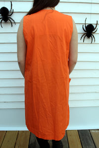 Vintage CAT Duster Lounger Zip Front Dress Halloween L