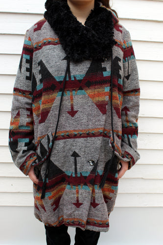 Vintage Steve Madden Indian Aztec Coat L Adult Woman