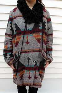 Vintage Steve Madden Indian Aztec Coat L Adult Woman