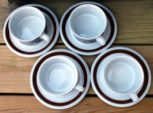 Load image into Gallery viewer, 4 Anemone Rosmarin Demitasse Cups Saucers Arabia Finland