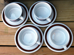 4 Anemone Rosmarin Demitasse Cups Saucers Arabia Finland