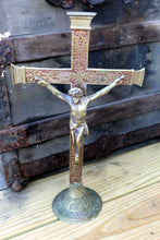 Load image into Gallery viewer, Vintage Brass? Crucifix Cross Alter Tabletop