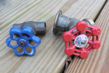 Load image into Gallery viewer, Lot 4 Vintage Outdoor Water Spigot Faucet Colorful Steampunk Brass?