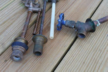 Load image into Gallery viewer, LOT Vintage Brass? Spigot, toilet plumbing Steampunk Industrial Salvage