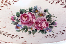 Load image into Gallery viewer, Vintage Shabby Tole Roses Creme Tray