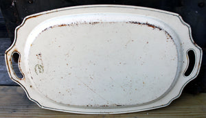 Vintage Shabby Tole Roses Creme Tray