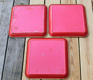 3 Vintage MAXEY Mid-Century Peacock Trays Tray Metal Cocktail Snack