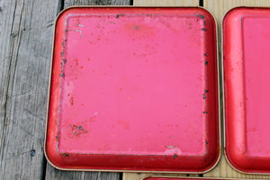 3 Vintage MAXEY Mid-Century Peacock Trays Tray Metal Cocktail Snack