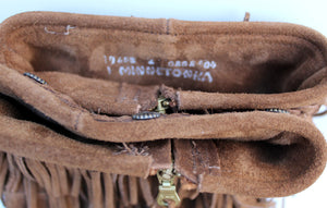 Vintage NIB Minnetonka Moccasin Fringed Boots Tall Size 6 Brown