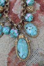 Load image into Gallery viewer, Vintage Chunky Blue Bracelet Boho Hippie Cabachon metal