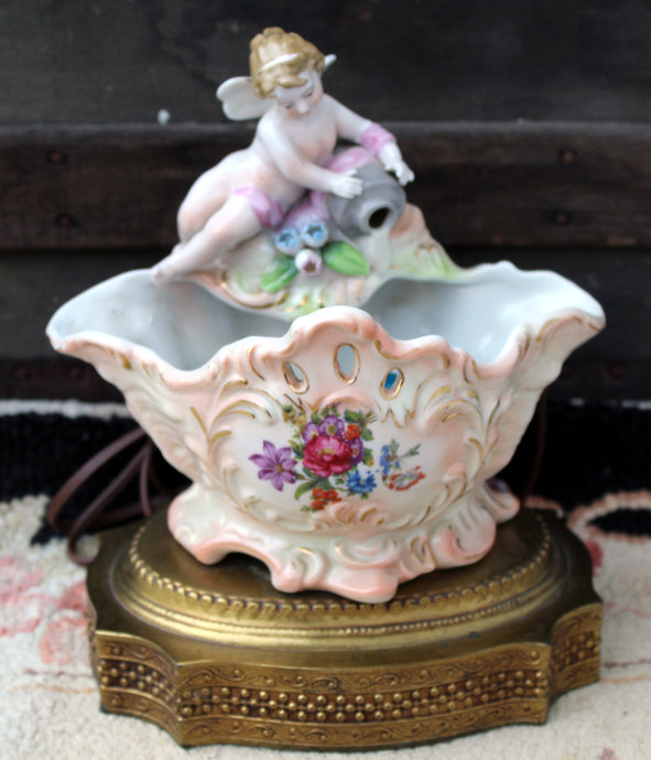 Vintage Floral Cherub Seashell Vanity Light Vintage Night Light