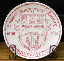 Load image into Gallery viewer, Rare Baldwin County Sesquicentennial 1809-1959 Plate Kettlesprings Kilns R953