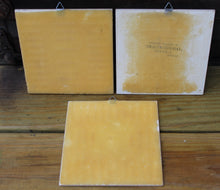 Load image into Gallery viewer, 3 Vintage SMALTOTECHNIKI Greek Tiles Hand Made Greek Ceramic Tiles